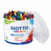 Maxi pastello a cera tondo, rivestito singolarmente con carta protettiva nel colore del pastello. Diametro 11,5mm, lunghezza 100mm. Formato gigante, facile da impugnare. Colori ricchi, morbidi e coprenti. Formula lavabile dalle mani con acqua e sapone, la