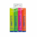 Busta 4 colori. Inchiostro a base d'acqua che asciuga rapidamente su tutti i tipi di carta normale, autoricalcante e fax. Punta scalpello con tratto 1,0-5,0mm.