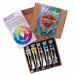 Colori vinilici Polycolor Primary Set comprende 5 tubetti da 20ml (colori primari, nero e bianco).