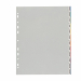 Divisori realizzati in Polipropilene di colore grigio da 120micron. Dotati di 12 tacche neutre e di un cartoncino stampato e fustellato per la personalizzazione delle tacche. 
Foratura universale. 
Formato esterno: 24,2x30,5 cm. Formato interno: 22x30 cm.