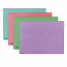 Realizzati in polipropilene opaco dai colori pastello. Elevato spessore. Chiusura con bottone a pressione colorato in tinta. Indispensabili per proteggeree trasportare documenti. Disponibili in 4 colori pastello: celeste, cipria, smeraldo e glicine. Forma
