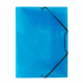 Cartelle realizzate in polipropilene blu trasparente con speciale finitura rigata. Chiusura con elastico piatto di colore nero. Formato utile: 22x30cm. Dorso 0-3cm. Made in China.