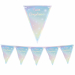 Festone bandiere Buon Compleanno Soft Rainbow in cartone, lunghezza 3mt.