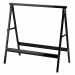 Cavalletto in acciaio verniciato di nero. Portata massima 100 kg. Dimensioni: 76x37x78cm. Articolo destinato ad esclusivo uso domestico. Non adatto ad uso pubblico.