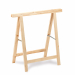Cavalletto in legno di pino o abete grezzo. Portata massima 100 kg. Dimensioni: 74x38x75cm. Articolo destinato ad esclusivo uso domestico. Non adatto ad uso pubblico.