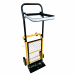 Carrello multifunzione in acciaio. Portata massima: 45kg. Peso del prodotto: 5,9kg. Dimensioni prodotto: 99x38x31cm. Misura pala di carico: 30x15,5cm. Dotato di due ruote in gomma fisse da 6'' e due pivottanti da 2''. Prodotto da assemblare.