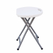 Sgabello HORECA pieghevole di colore bianco. Struttura in acciaio verniciato con vernici epossidiche color grigio e top in HDPE di colore bianco pieghevole. Dimensioni: H44 x P30 x L30cm - 1,7kg.Articolo destinato ad esclusivo uso domestico. Non adatto ad