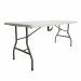 Tavolo HORECA rettangolare pieghevole di colore bianco. Struttura in acciaio verniciato con vernici epossidiche color grigio e top in HDPE di colore bianco pieghevole. Dimensioni: H74 x P76 x L183cm - 14kg.Articolo destinato ad esclusivo uso domestico. No