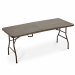 Tavolo HORECA rettangolare pieghevole di colore noce. Struttura in acciaio verniciato con vernici epossidiche color grigio e top in HDPE di colore noce pieghevole. Dimensioni: H74 x P76 x L183cm - 14kg.Articolo destinato ad esclusivo uso domestico. Non ad
