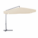 Ombrellone quadro 3x3m con palo in acciaio Ø 48 mm verniciato color antracite, dotato di manovella per apertura e chiusura. Copertura in poliestere di colore ecru impermeabile di 180 gr/m² completo di apertura per sfogo aria. Dimensioni: H300 x P300 x L30
