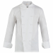 Giacca da cuoco a manica lunga con abbottonatura doppio petto, collo e polsi arrotondati, porta penne sulla manica sinistra. Vestibilità Slim Fit e bottoni estraibili sulla pettorina davanti. Realizzata in tessuto 100% cotone nella variante bianca. Ha la 