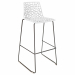 Base sgabello da bar. Sedile solido e lucido in polipropilene e base cromata. 100% senza IPA. Prodotto in Italia. Dimensioni: 50x47x98cm.