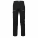 Pantalone da lavoro multitasca e invernale in cotone twill elasticizzato, con elastici laterali e passanti in vita, chiusura con zip e bottone. Tasca laterale porta metro sulla gamba sinistra e tasca laterale chiusa con aletta e velcro su gamba destra. Tr