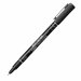 Penna con punta calibrata in fibra sintetica e rinforzo in metallo. Inchiostro pigmentato resistente alla luce e all'acqua, riproducibile in eliografia. Cappuccio con clip. Tratto 0,05mm