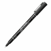 Penna con punta calibrata in fibra sintetica e rinforzo in metallo. Inchiostro pigmentato resistente alla luce e all'acqua, riproducibile in eliografia. Cappuccio con clip. Tratto 0,05mm