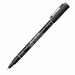 Penna con punta calibrata in fibra sintetica e rinforzo in metallo. Inchiostro pigmentato resistente alla luce e all'acqua, riproducibile in eliografia. Cappuccio con clip. Tratto 0,05mm