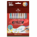 Astuccio con 10 roller con punta in metallo. Fusto trasparente e clip colorata dello stesso colore dell'inchiostro. Colore inchiostro: glitter.