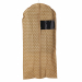 Copriabito in TNT con finestra. Adatta per riporre indumenti. Colore beige con fantasia a cuori. Dimensioni:60x130hcm