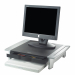 Supporto monitor realizzato in plastica antiurto con altezza regolabile fino 15 cm. Può sostenere monitor e schermi TFT fino ad un peso massimo di 36 Kg. Fornito di vaschetta sottostante per archiviare pratiche e documenti. Dimensioni 36,4 x 50 x 10 cm. P
