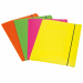 Cartelline Fluo Shocking File realizzate in PPL da 0,6mm in 4 vivaci colori fluo. Riciclabili, indistruttibili e resistenti all'umidità. Cartellina 3L dotata di 3 lembi a cordonatura multipla e chiusura con elastico. Formato 25,5x35,5cm. Dorso 3cm.