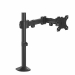 Braccio monitor con sistema di montaggio a morsetto o foro passante. Sistema a palo fisso. Regolabile in altezza fino ad un massimo di 450mm ed estensione di 428mm. Peso max monitor 8kg. Compatibilità VESA