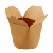 Scatola in carta KRAFT/PE avana cm9,8x8,5x9,2h - 750ml. Peso netto unità 19gr. Idoneo al contatto con alimenti caldi(70°C per 2 ore), freddi e solidi. Il prodotto non può essere utilizzato unitamente all'alimento nel forno tradizionale e forno a microonde