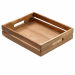 Cassetta in Acacia 32,5x26,5x7h cm. Peso netto unità 530gr. Materiale Acacia. Colore naturale. Legno di Acacia, idoneo al contatto alimentare. Lavabile a mano. Per i cibi caldi,per evitare che si alterino i sapori,si consiglia di evitare il contatto prolu