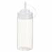 Squeeze Bottle in polietilene  trasparente con tappo 500ml/16oz.  PE/PP Politene/polipropilene, idoneo al contatto con tutti gli alimenti Lavabile in lavastoviglie Prodotto da non utilizzare unitamente all'alimento nel forno tradizionale e microonde.