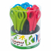 Forbici centimetrate Snippy per bambini con lama in acciaio inox dalla punta arrotondata. Confezionate in barattolo da 24 pezzi.