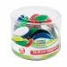 Barattolo da 60 bottoni assortiti nei colori e nei formati. contenuto: °20mm - 30pz °30mm - 20pz °40mm - 10pz