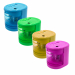Temperamatite a 2 fori per matita fino a diametro 12mm. Funziona con 4 pile AA  non incluse. Colori assortiti (blu, rosso, giallo, verde).