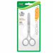Forbice in acciaio INOX con punta tonda. 
Lunghezza totale compresa la lama 12cm.
In blister.