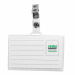 Portabadge in PVC semirigido con clip in metallo.
Formato 90 x 56 mm.
