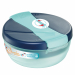 Lunch Bowl Origins 1,4 lt blu 3 scompartimenti: vano principale, scompartimento interno removibile e un altro nel coperchio. Alloggio smart per posate e tovaglioli. Facile da aprire e chiudere con un solo movimento: ruota il coperchio in entrambe le direz