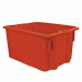 Contenitori a cassa chiusa inseribili fra loro e sovrapponibili. In polietilene ad alta densità (HDPE). Idonei al contatto con alimenti. Colore arancio. Dimensioni: L55 x P43 x H31cm - 50 litri.