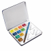 Scatola in metallo con 10 demi godet assortiti e pennello. Colori trasparenti, intensi e facilmente applicabili. Elevato potere colorante. Perfetti per creare delicate velature.