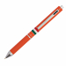 Penna a sfera multifunzione in metallo satinato/gommato con bandiera Italia. Punta a sfera nero, blu, rosso e portamine da 0,5 mm. Confezione in tubo di alluminio.