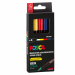 5 colori assortiti (nero, rosso, blu, giallo, bianco). Inchiostro pigmentato a base d'acqua dal colore intenso e coprente. Sicuro e inodore. Resistente all'acqua, non passa la carta e non sbiadisce. Lasciato asciugare, il colore può essere coperto da un'a