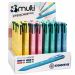 Espositore da banco con 48 penne multisfera con fusto in 4 colori pastello assortiti.