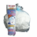 Sacchi pattumiera di colore azzurro trasparente in MDPE rigenerato + PLT lineare. Formato 50x60cm 30Lt 16µ con lacci di chiusura. In rotolo da 20 sacchi. Prodotto con alta resistenza meccanica. Adatti per la raccolta differenziata.