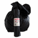 Sacchi pattumiera di colore nero in MDPE rigenerato + PLT lineare. Formato 55x70cm 38Lt 19µ. In rotolo compatto da 30 sacchi con fascetta. Prodotto con alta resistenza meccanica.