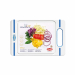 Tagliere italian chef in polipropilene bianco con rifiniture azzurre. Dimensioni: 24x16cm. Idoneo al contatto con gli alimenti. Lavabile in lavastoviglie.