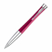 Elegante penna color magenta laccata lucida con finitura smerigliata. Completata con finiture cromate. Confezionata in elegante astuccio regalo. Fornita con refill colore blu.