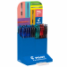 Espositore da banco con 48 penne Supergrip G in colori assortiti: 18 nero, 18 blu, 6 rosso e 6 verde.