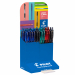 Espositore da banco con 48 penne Supergrip G punta Fine in colori assortiti: 18 nero, 18 blu, 6 rosso e 6 verde.