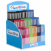 Espositore da banco con 168 pennarelli in colori assortiti: nero, blu, verde, rosso, turchese, blu scuro, magenta, arancione, lime e fucsia.