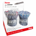 Espositore da banco con 96 penne a sfera punta 0,7mm. Assortimento in 3 colori: nero(48), rosso(12) e blu(36).