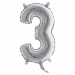 Numero h. 36cm, realizzato in mylar foil metalizzato gonfiabile ad aria attraverso la bocchetta alla base. Cannuccia inclusa nella confezione.