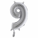 Numero h. 36cm, realizzato in mylar foil metalizzato gonfiabile ad aria attraverso la bocchetta alla base. Cannuccia inclusa nella confezione.
