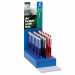 Espositore da banco con 40 penne a sfera Rexgrip punta 1.0mm. Penne realizzate con almeno il 77% di materiale riciclato. Assortimento in 3 colori (nero, blu e rosso).